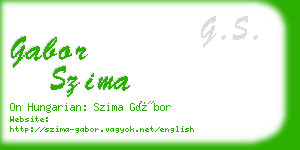 gabor szima business card